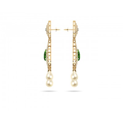 Adrika Emerald Diamond Earrings